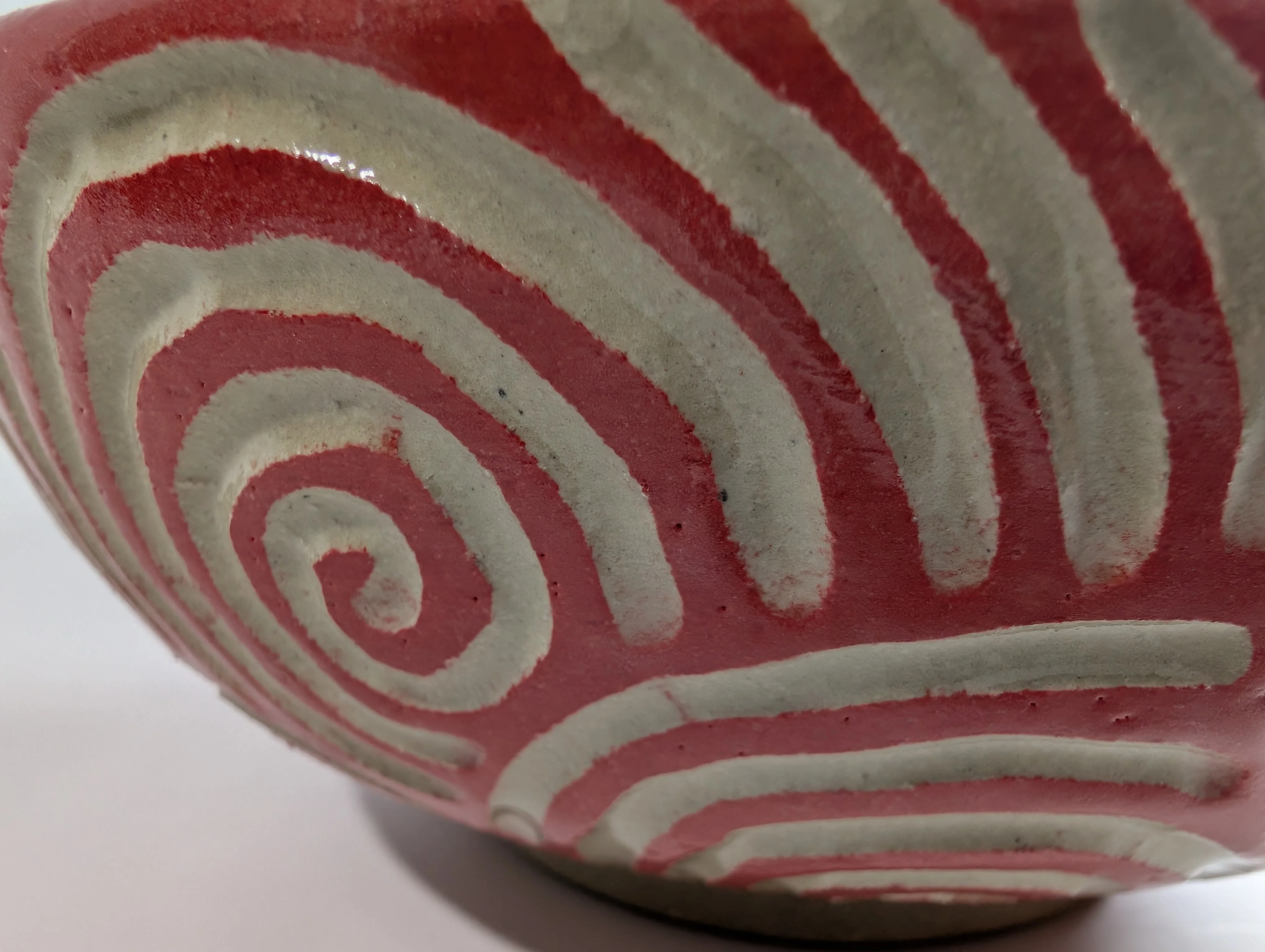 Red Sgraffito Bowl - Image 2