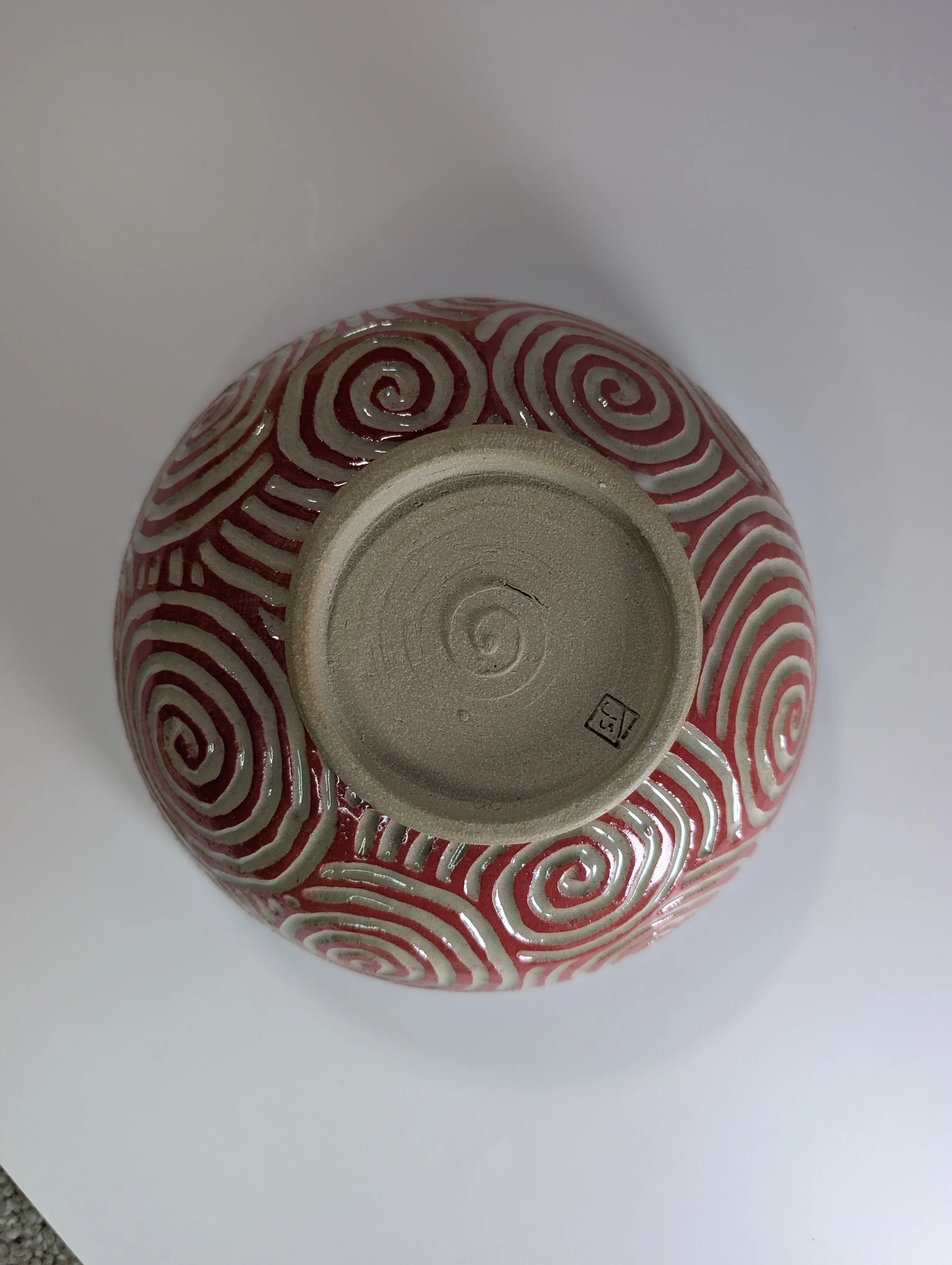 Red Sgraffito Bowl - Image 4