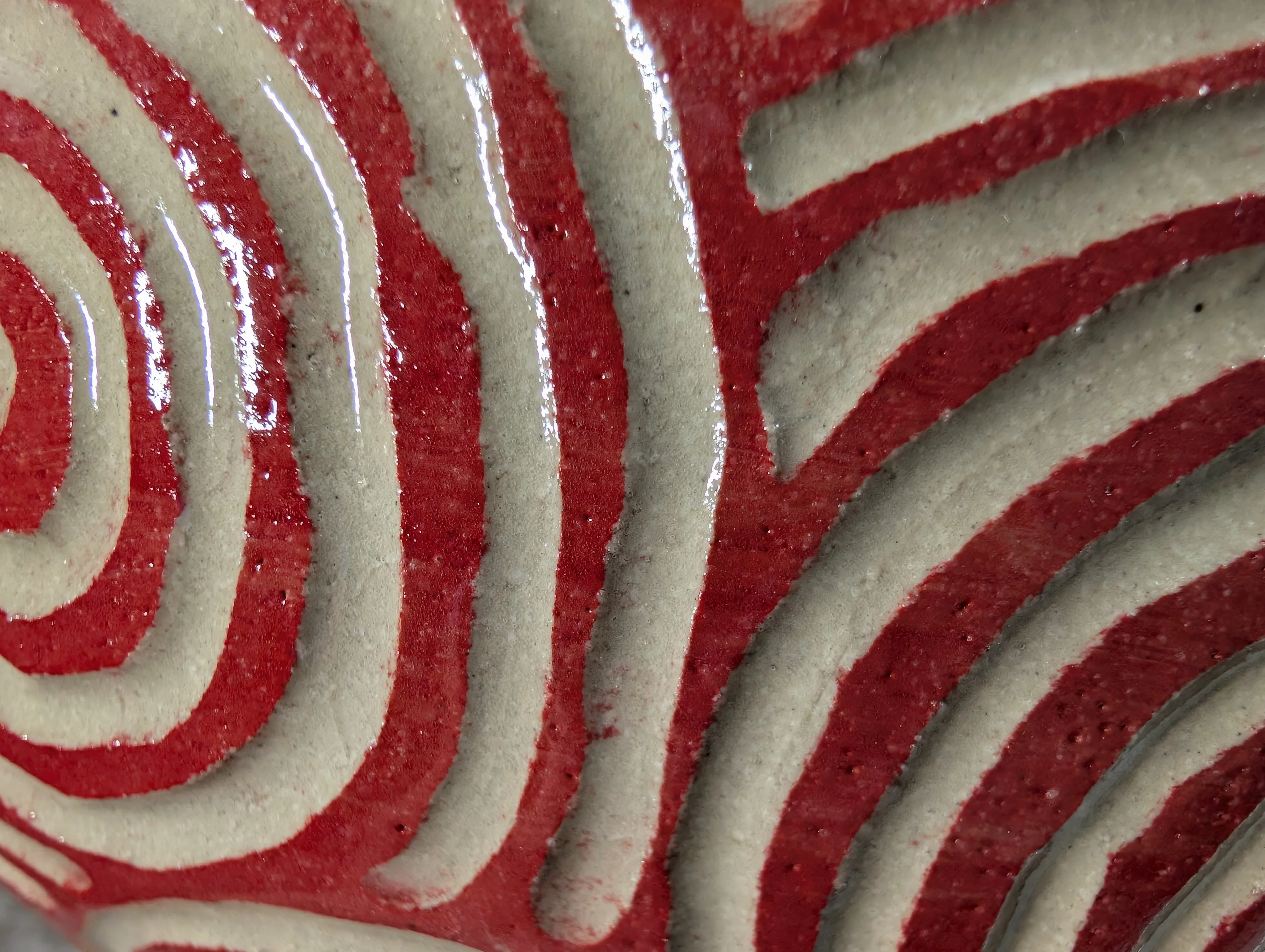 Red Sgraffito Bowl - Image 5